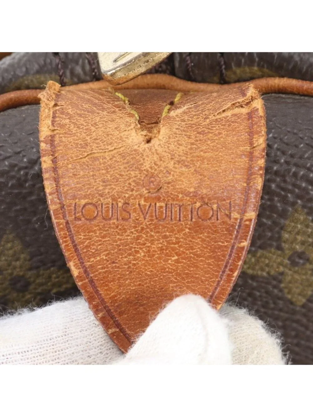 Louis Vuitton Monogram Keepall 45 Leather Boston Bag Tote Carry
